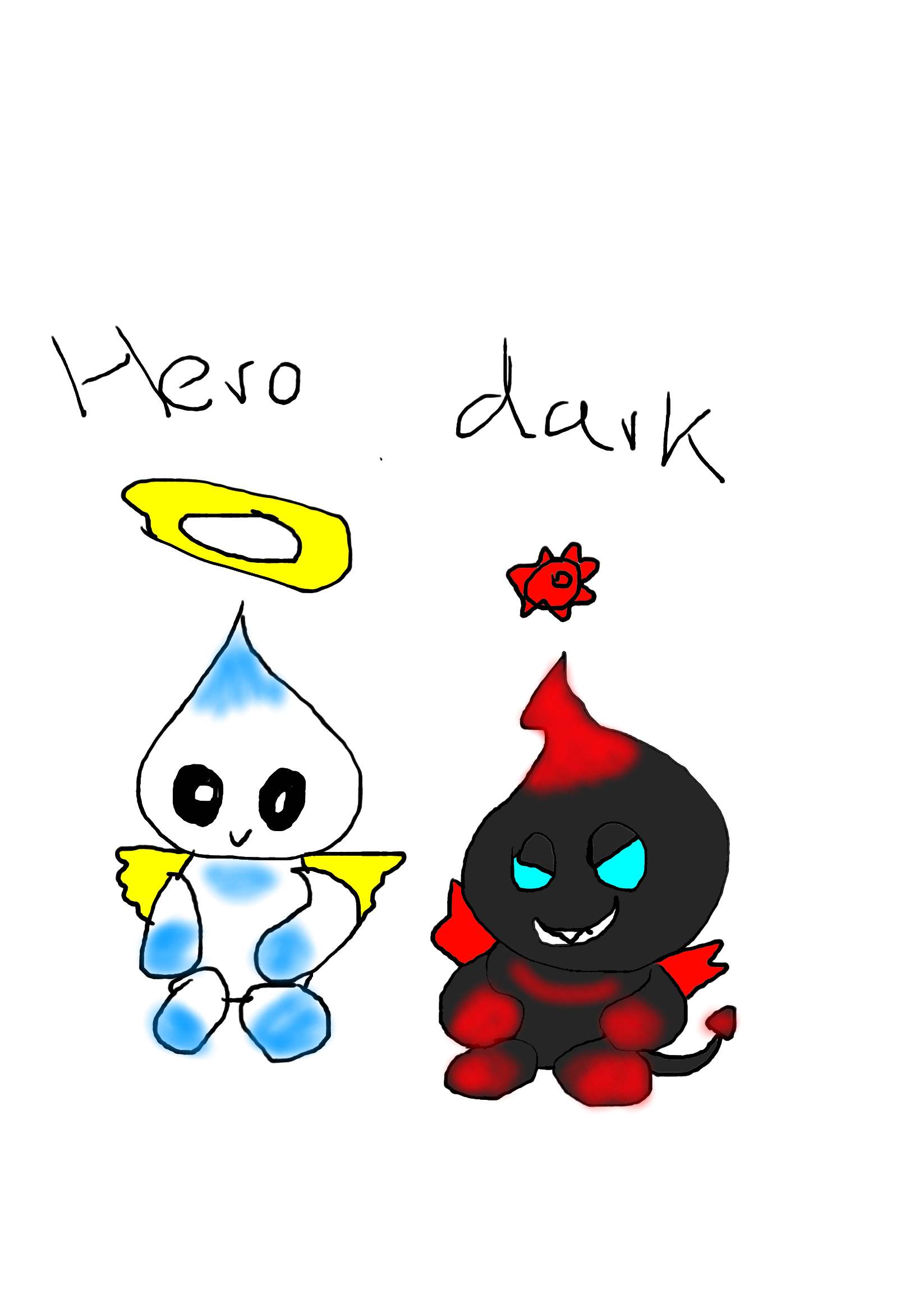 hero & dark chao by pebbles_the_chao