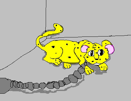 cheetah chained up by peeweethebudgie