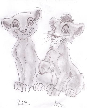 Kiara and Kovu as cubs by perfectpureblood