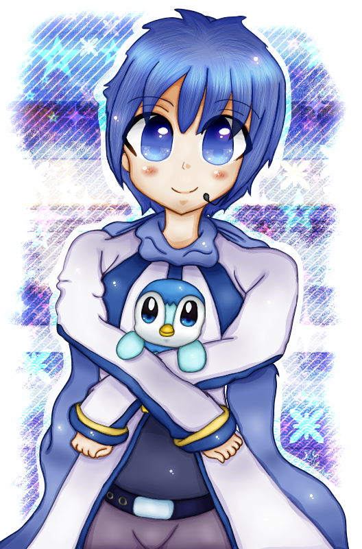 KAITO and Piplup by perle-de-lune