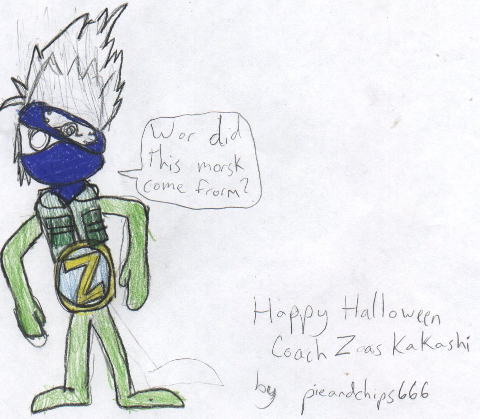 Happy Halloween: Coach Z as Kakashi by pieandchips666