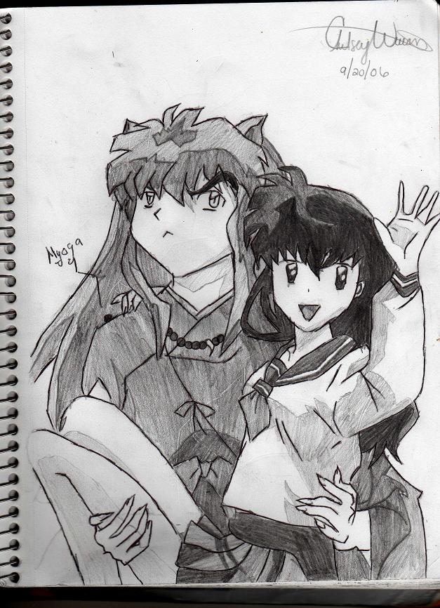 inuyasha and kagome (shaded) by pistolwhip94