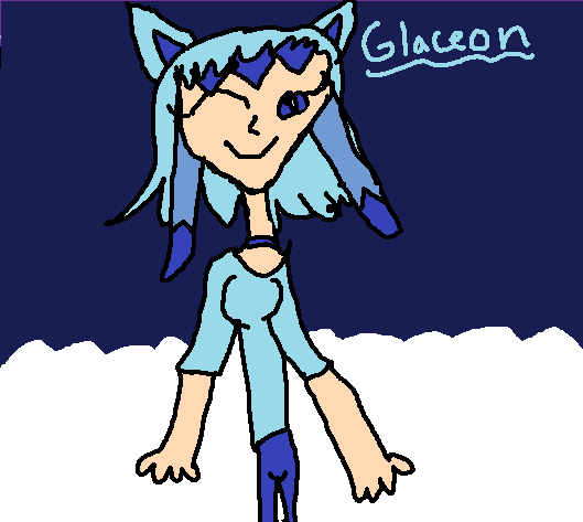 If glaceon were a human (girl version) by pixiewolf05