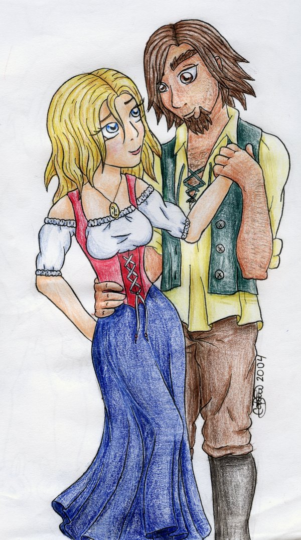 Gwen and Hensal, in color!! (for hoshiaika) by plungergirl