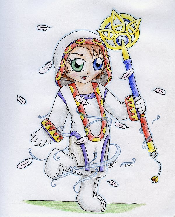 Chibi White Mage Yuna - Colored by plungergirl