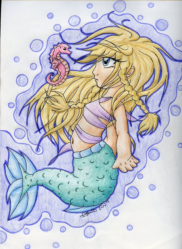 Mermaid girl (color) by plungergirl