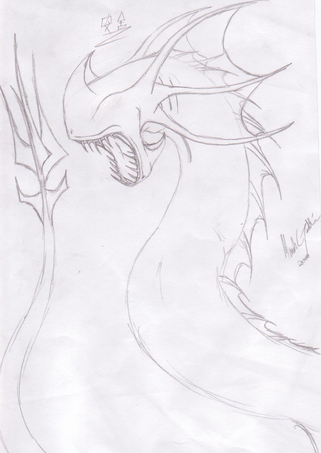 sea serpent(first drawing) by polo7273
