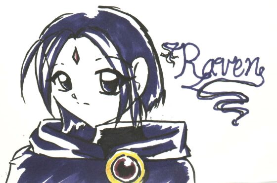 Sharpie Raven by poofywings