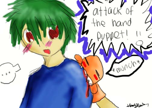 attack of the hand puppet! by prichigo