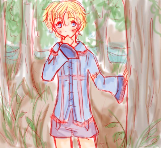 boy lost in the woods by prichigo
