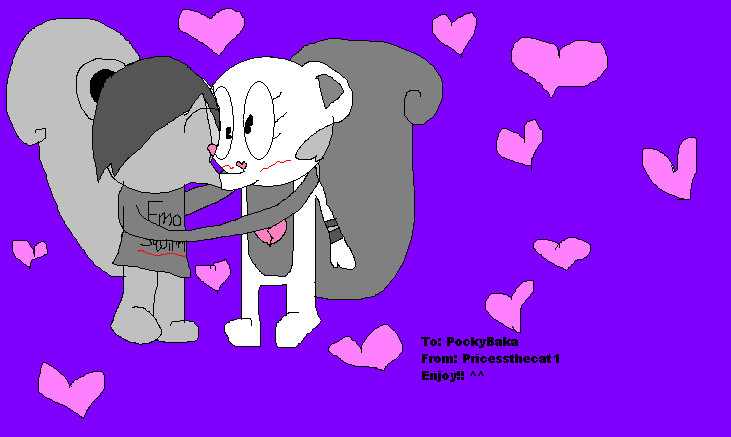 emo love: emo squirrl and whiny(gift for pockybaka) by princessthecat1