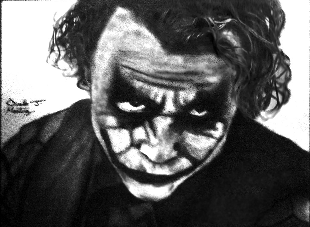 Heath Ledger as "The Joker" by psych00z