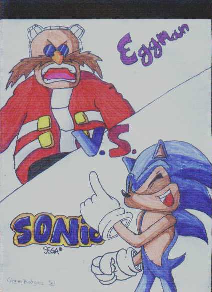 Eggman VS. Sonic by puffycombes