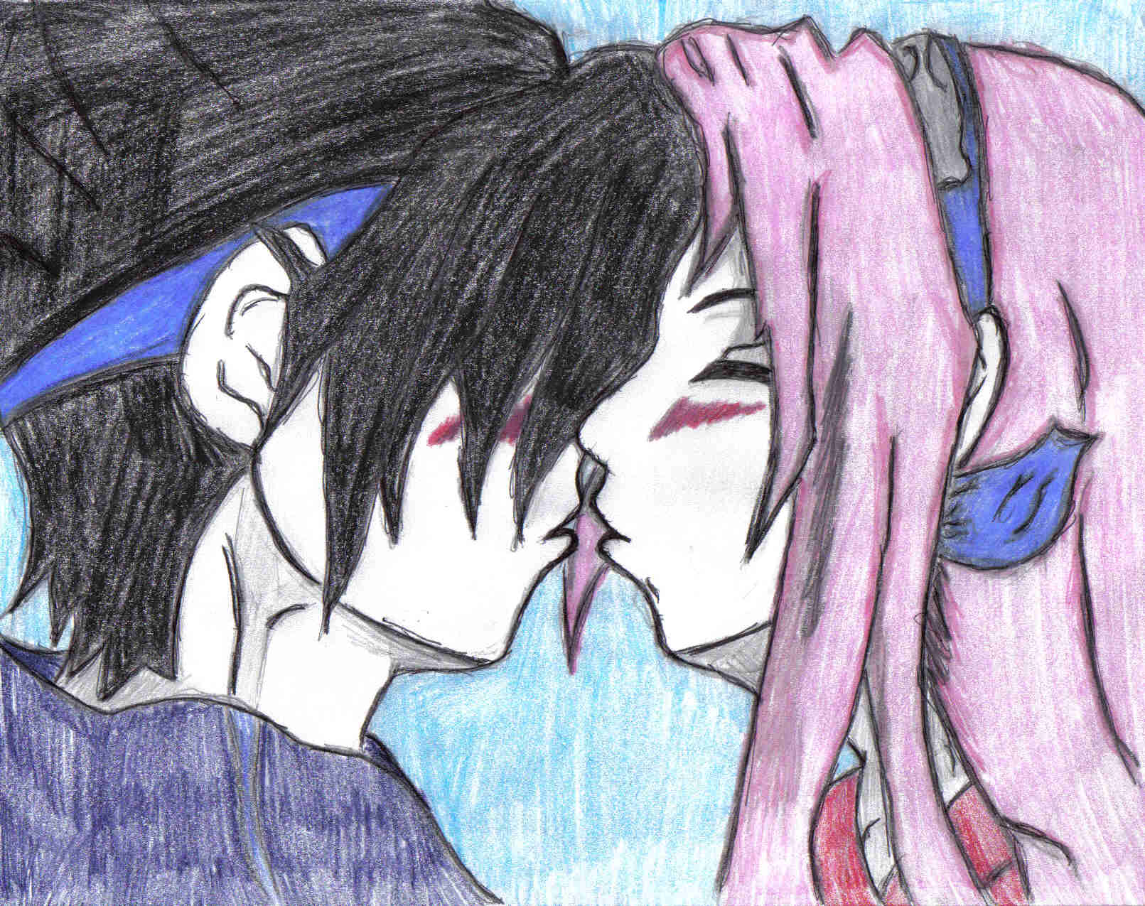 Sasuke kiss Sakura by puppylover