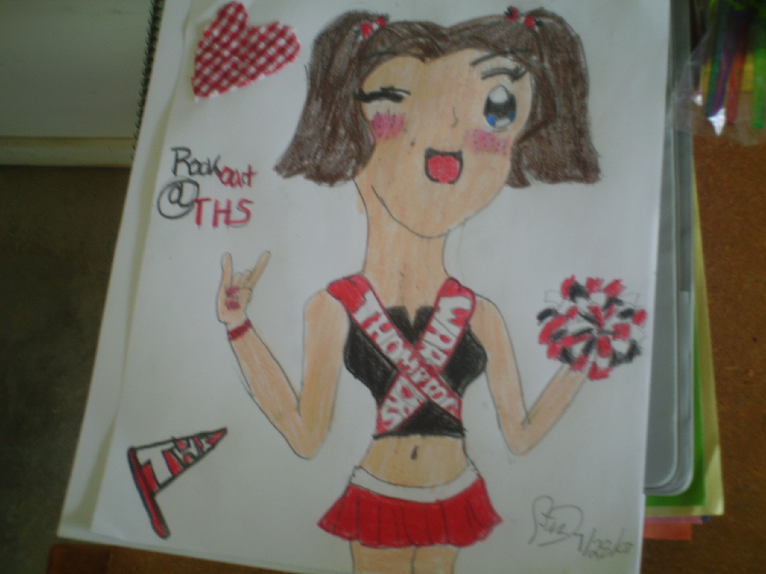 Cute Kawaii High School Cheerleader by purplegirlygirl