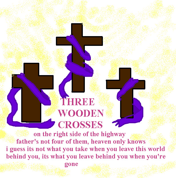 Three wooden crosses by purplegirlygirl