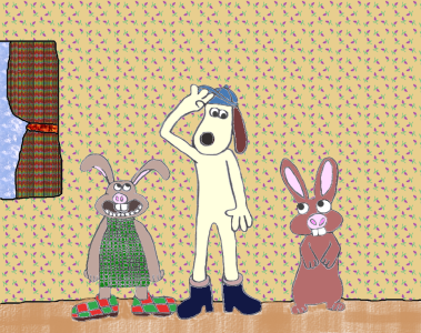 Gromit, hutch, and a rabbit. by purpleponygirl