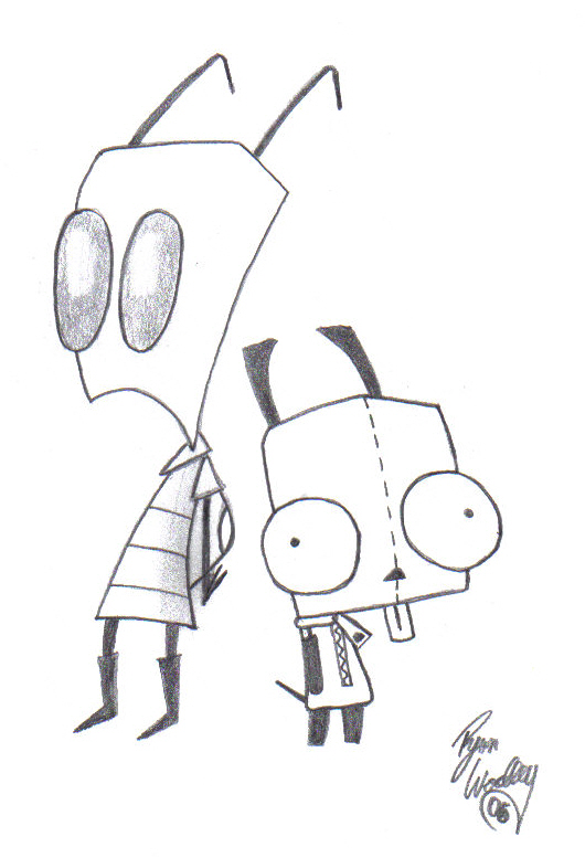 Invader Zim and Gir by QuanticChaos1000