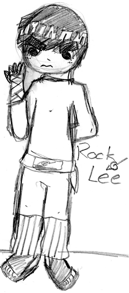 Rock Lee (Line art) by QueenPaige