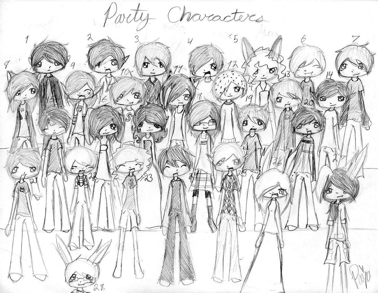 Huge Party RP Characters by QueenPaige