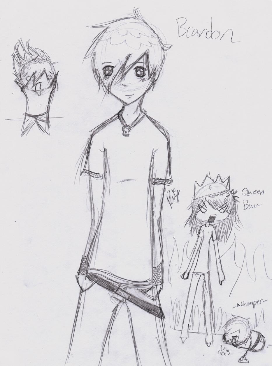Line Art of Brandon - Request from Ishida16 by QueenPaige