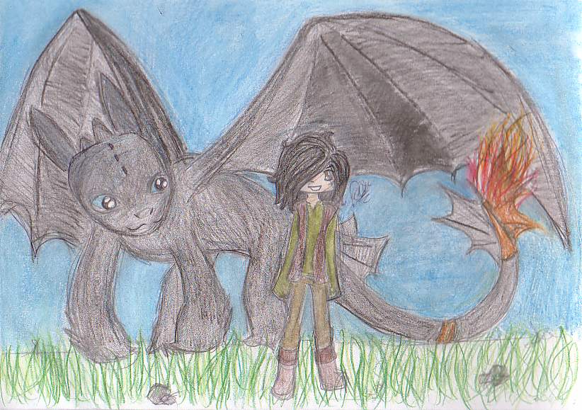 Toothless and Hiccup - Gift art For Buu-Tran and Brandito by QueenPaige