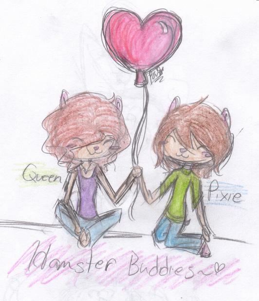 Hamster Buddies ~ Queen and Pixie by QueenPaige