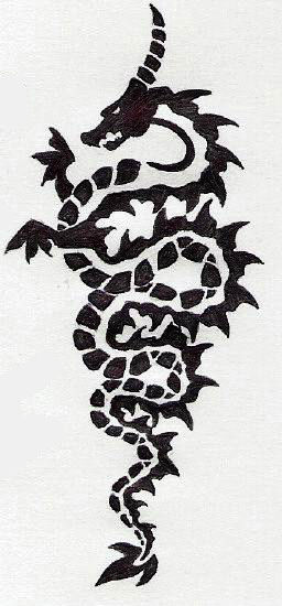 Tribal Dragon Tattoo by Quezzi