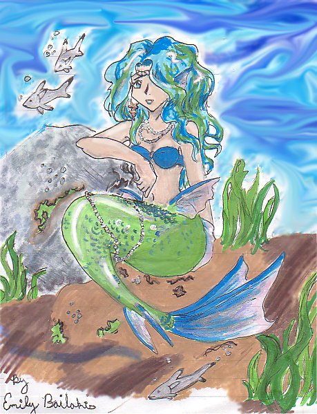 aqua mermaid by queen_of_foxxes