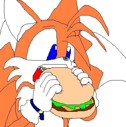 Tails and his cheeseburger by RT_rulz