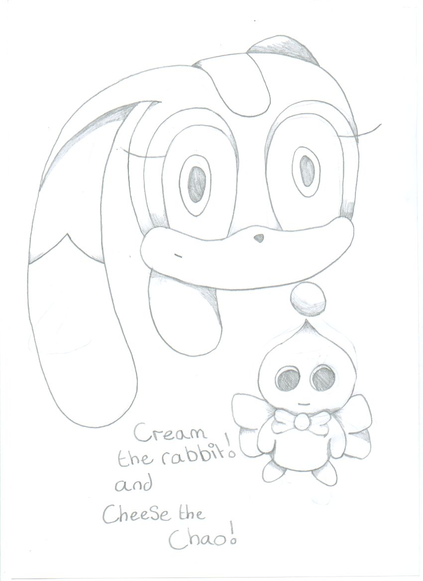 Cream the rabbit and Cheese the chao by RachelTheFox
