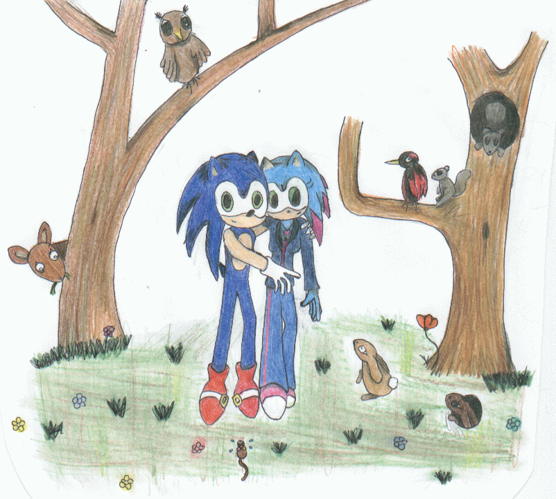 Sonic and Blue Streak (request from SonicDX1995 by RachelTheFox