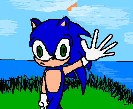 Sonic i did on paint by RachelTheFox