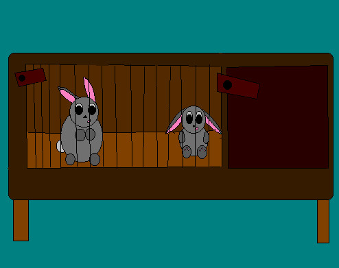 bunnies in a hutch that i did on paint by RachelTheFox