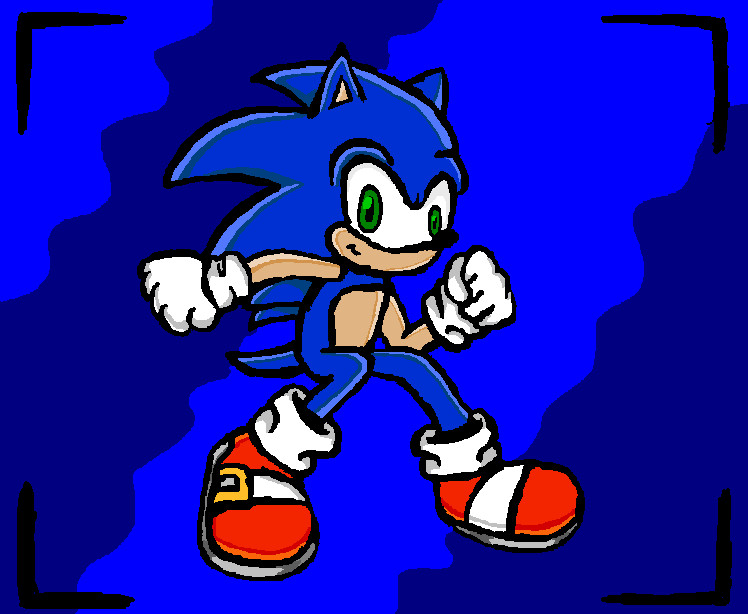 Sonic (To celebrate the birth of a new graphics tablet) by RachelTheFox