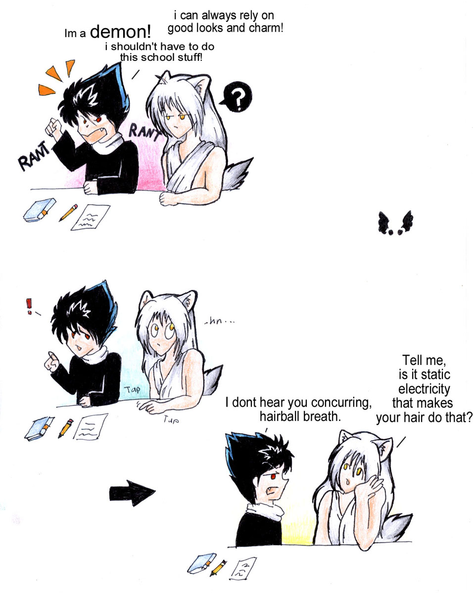 Hiei and Youko comic by RadioactiveMeatball