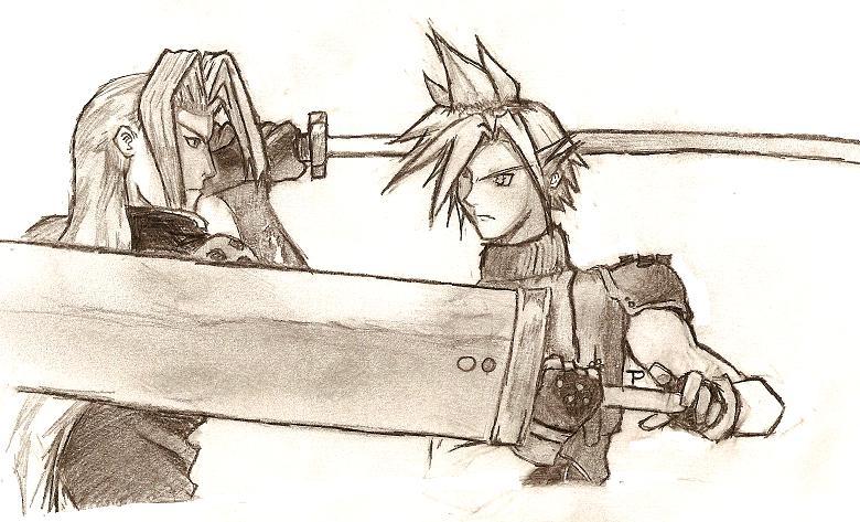 cloud vs sephiroth by Radioactive_froggy