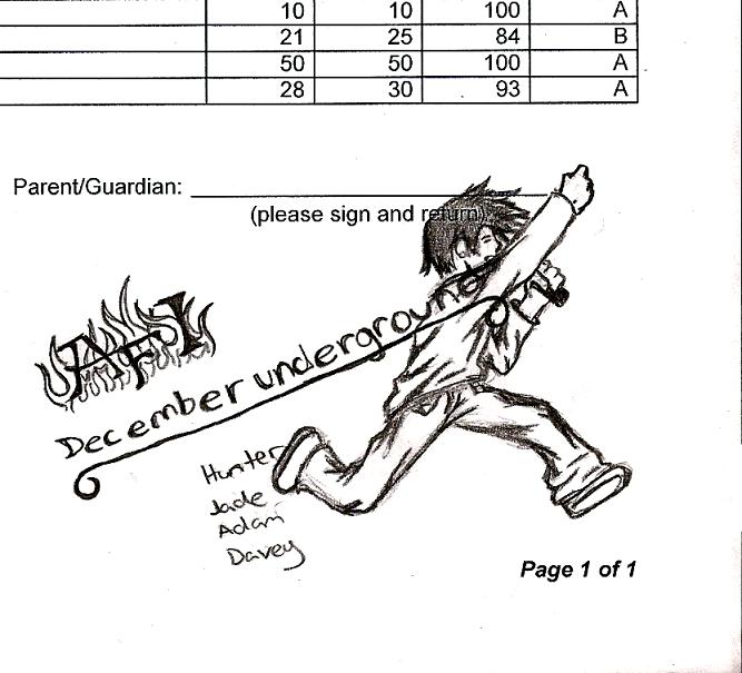 AFI doodles on my gradesheet XD by Radioactive_froggy