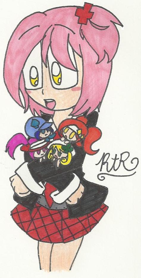 Art-Trade with Anime_Ellie: Amu and 4 Guardians by RaeAshleyRodri