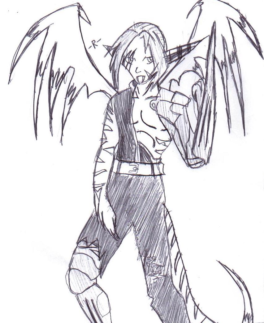 a sketch of rages full-demon form by Rage_the_demon_alchemist