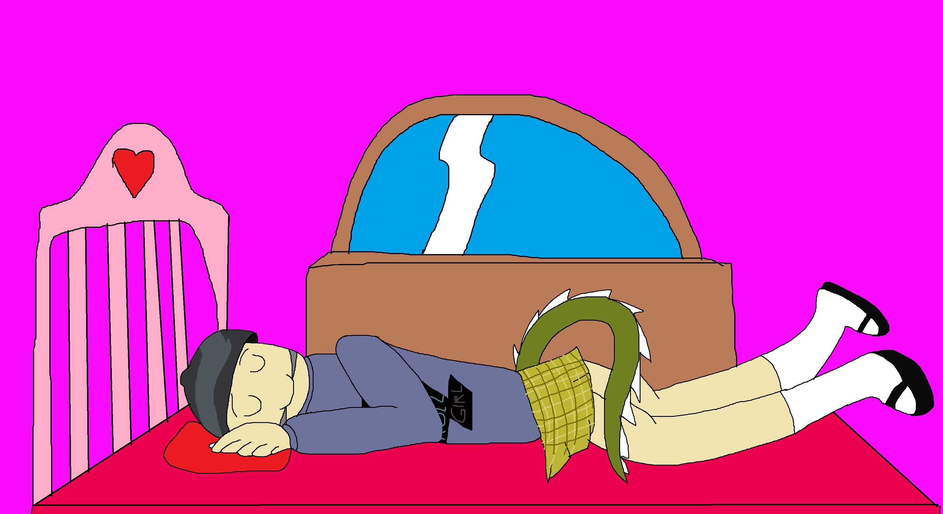 Arthur as Darla as Fake Dora is sleeping by Rainbow-Dash-Rockz