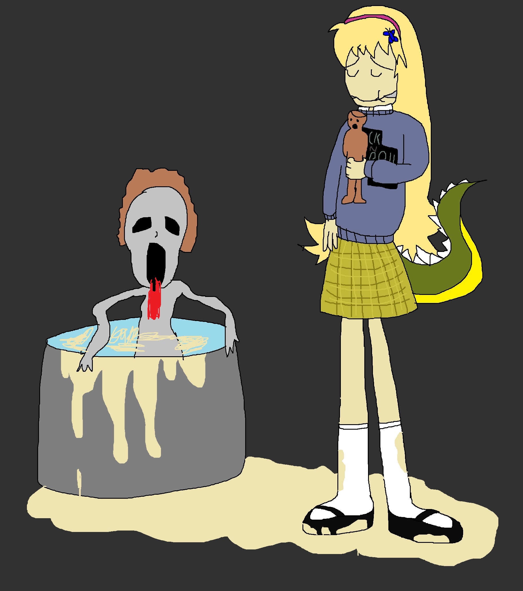 Marv gets melted by Lauren eating Ice Cream Voodoo by Rainbow-Dash-Rockz