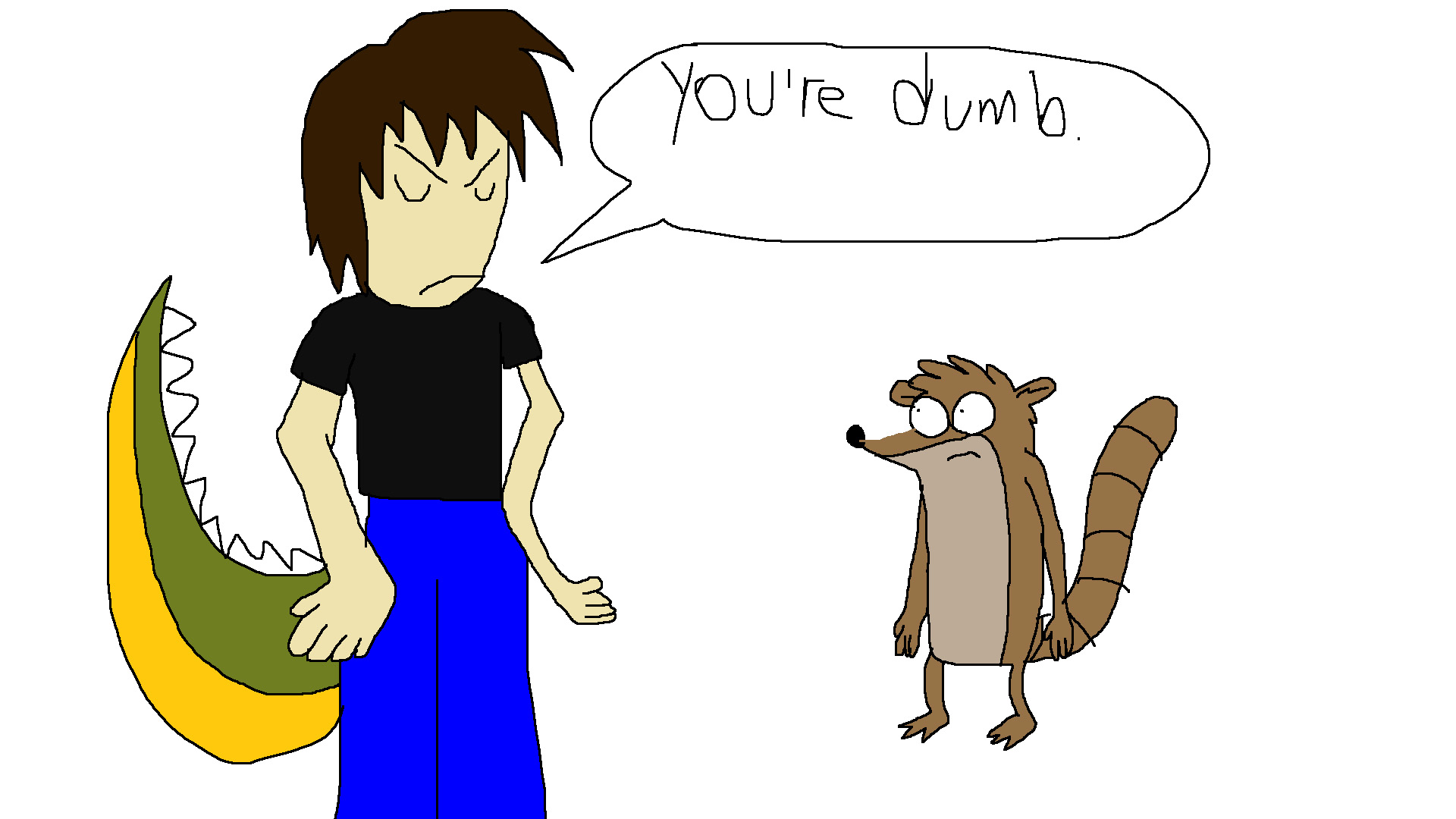 Arthur is angry at Rigby by Rainbow-Dash-Rockz