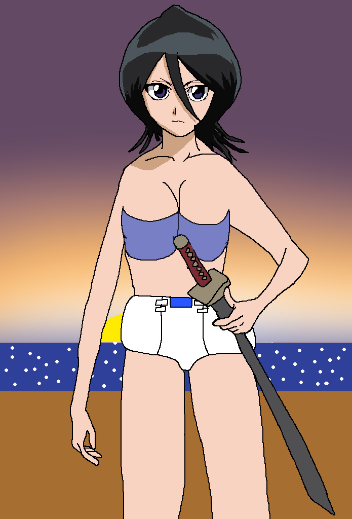 Rukia with Bathing Suit and Diaper by Rainbow-Dash-Rockz