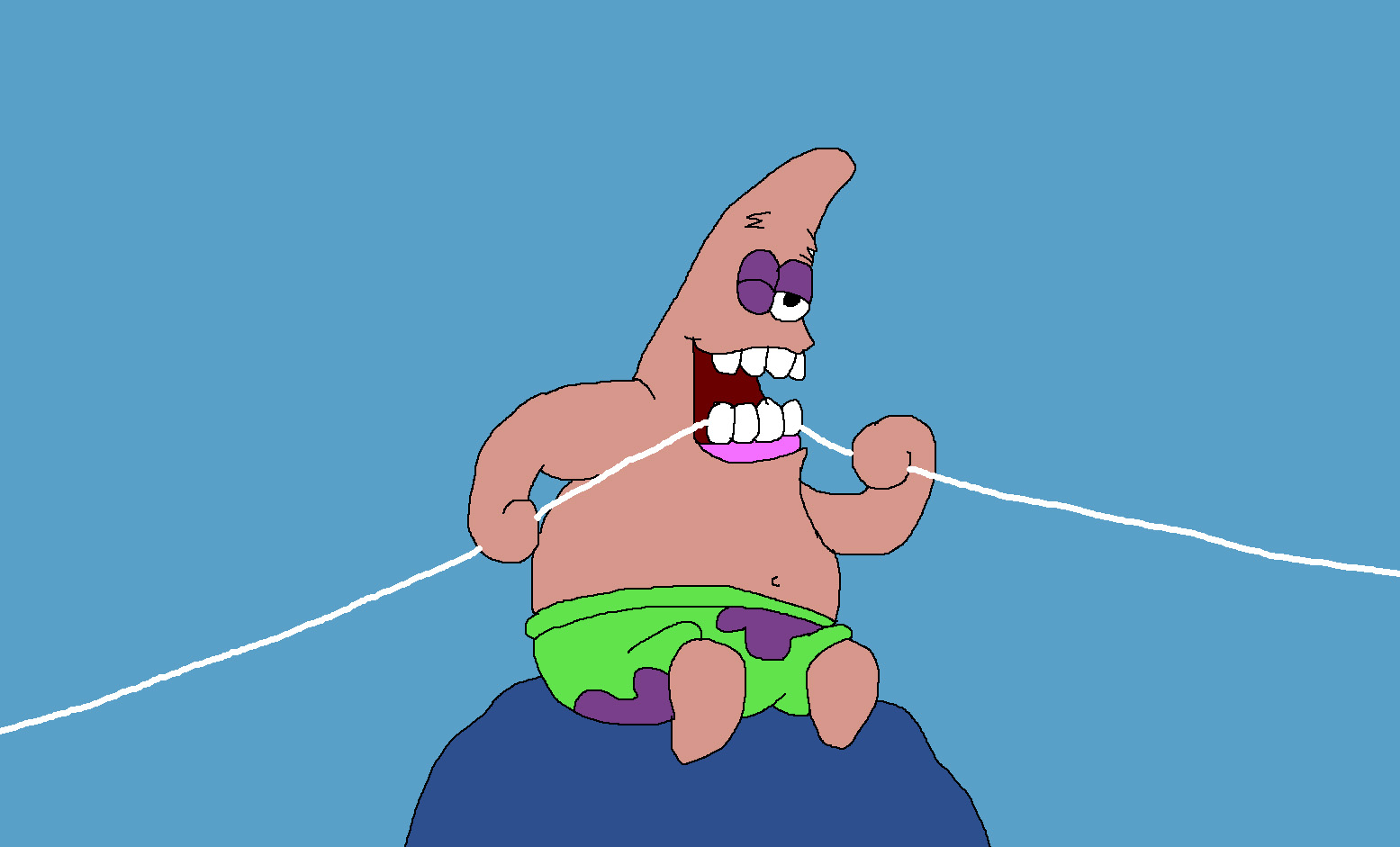 Patrick with Dental Floss by Rainbow-Dash-Rockz