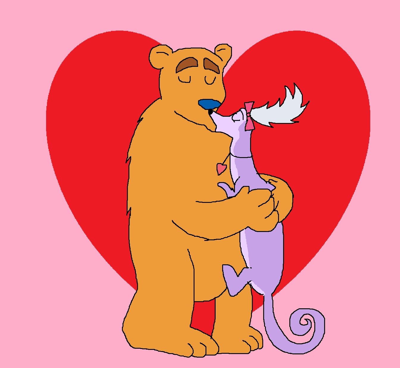 Bear and Annabelle kiss by Rainbow-Dash-Rockz
