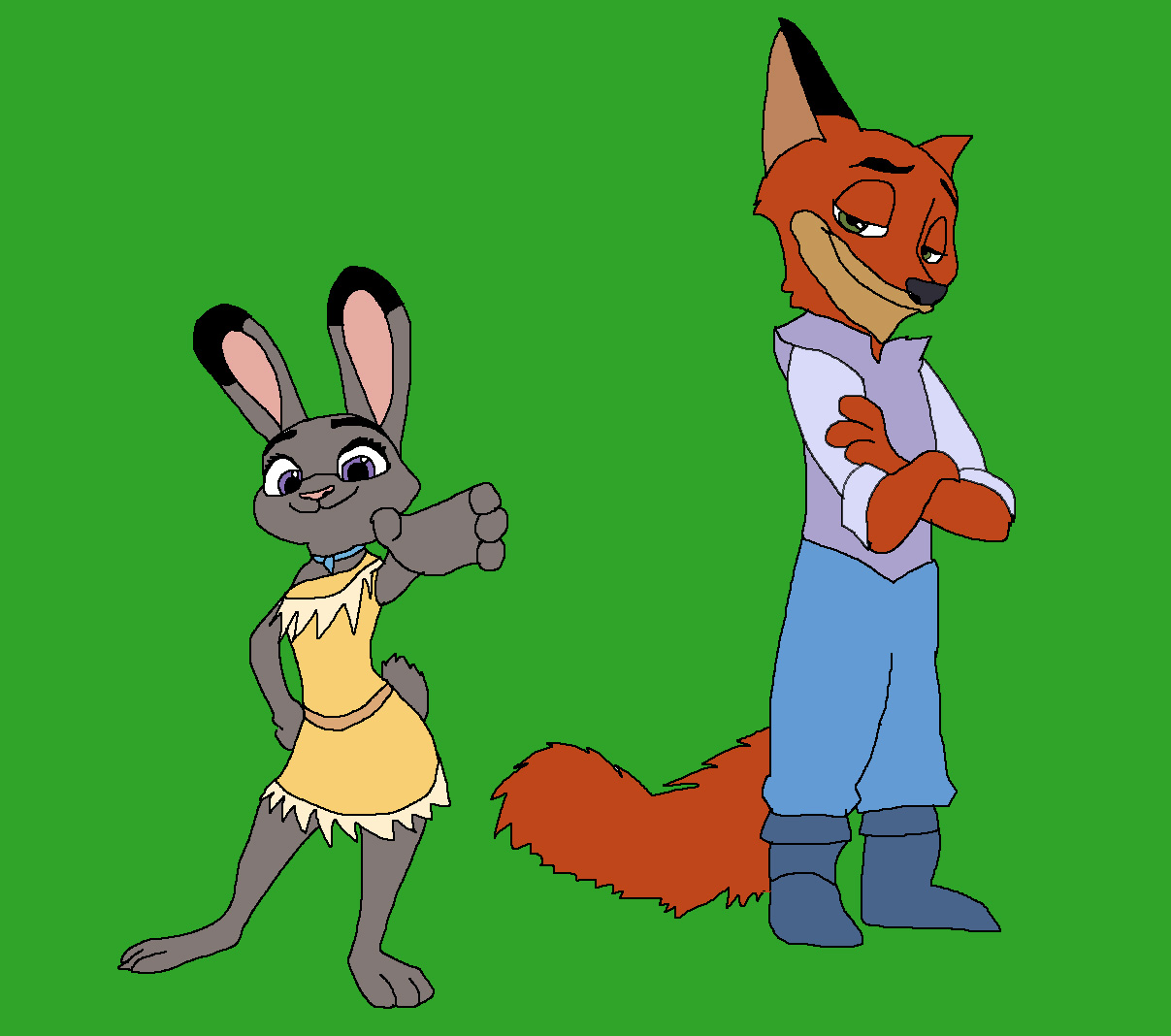 Nick and Judy as John and Pocahontas by Rainbow-Dash-Rockz
