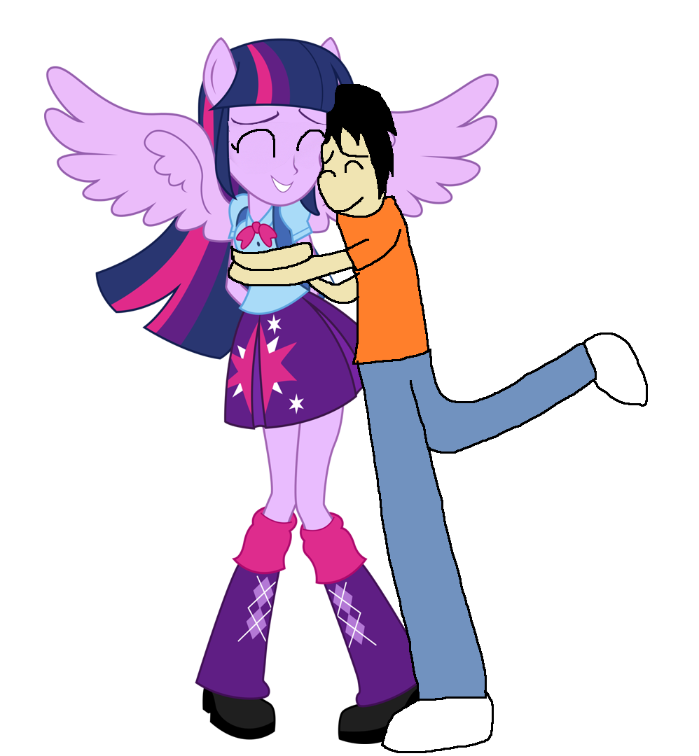 Mouhamad and Twilight Sparkle hugged by Rainbow-Dash-Rockz