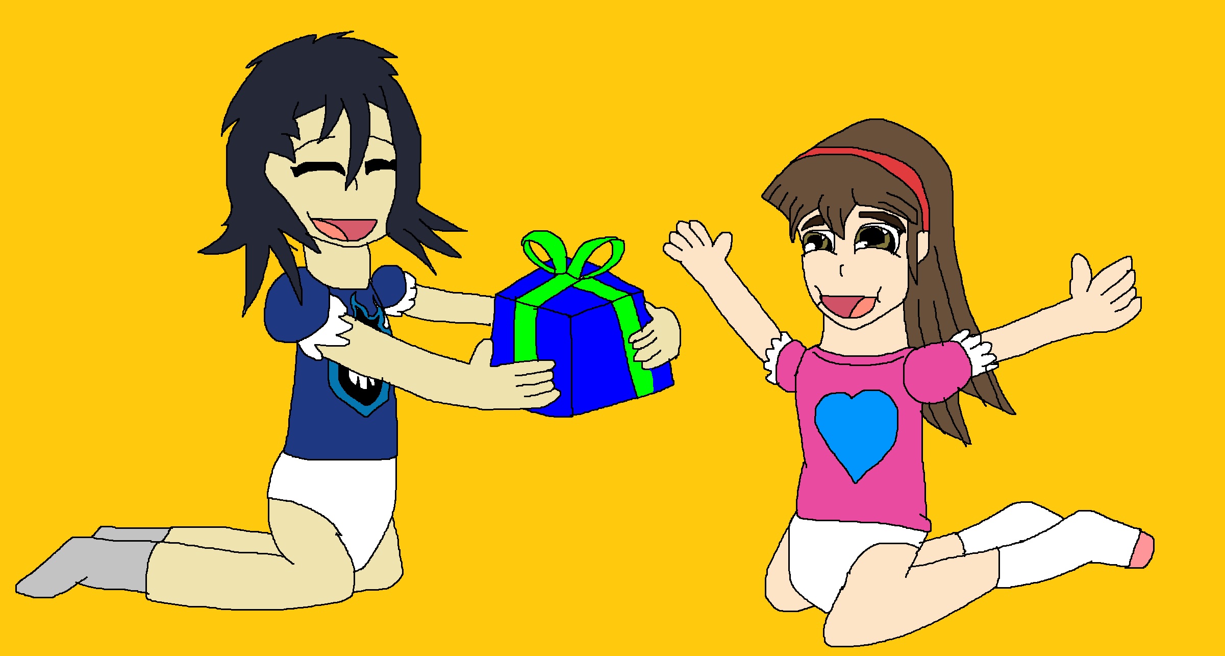 Yuriko is giving to present to Lily by Rainbow-Dash-Rockz