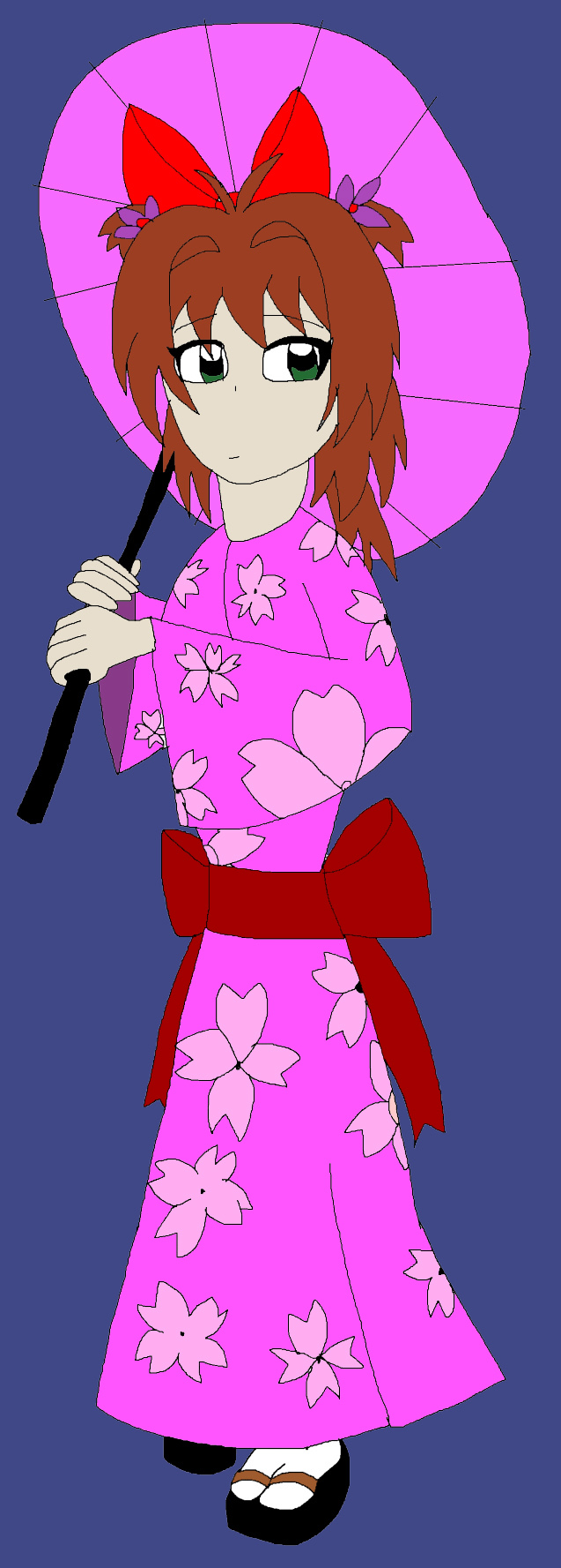 Sakura wearing a Kimono colored by Rainbow-Dash-Rockz